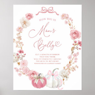 Affiche Symbole du ventre de maman blanc et rose