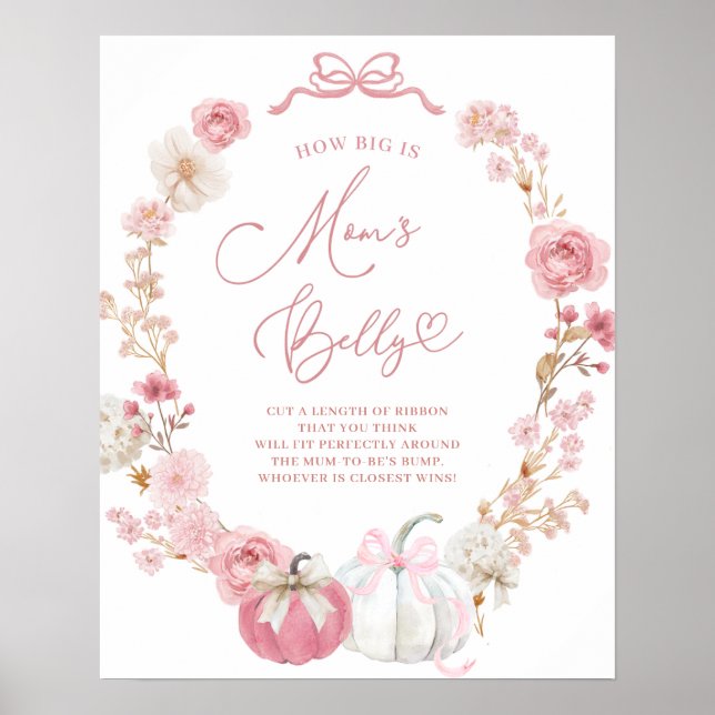 Affiche Symbole du ventre de maman blanc et rose (Devant)