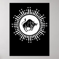 Symbole du zodiaque Taureau avec explosion stellai