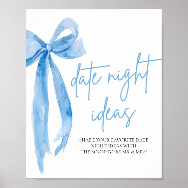 Affiche Symbole Dusty Blue Bow Night Ideas (Devant)