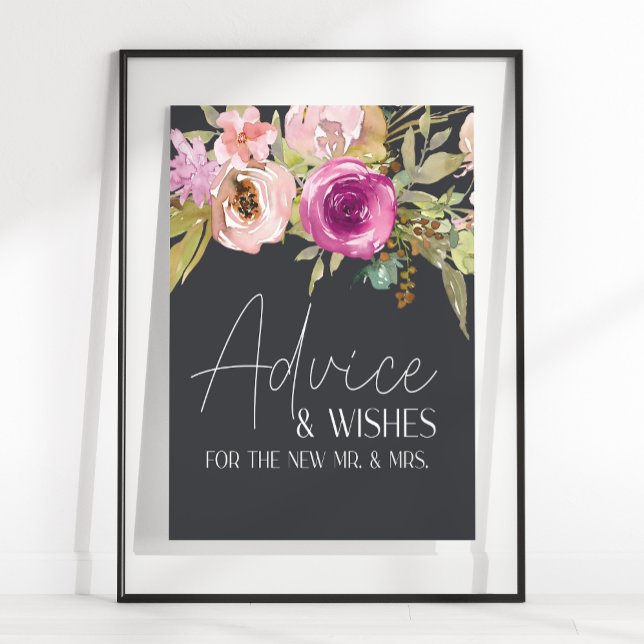 Affiche Symbole Dusty Rose Purple Floral Carte & Cadeaux (Créateur téléchargé)