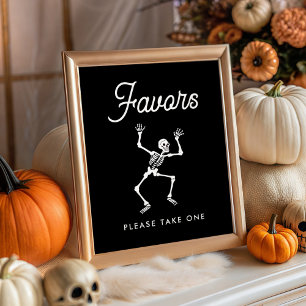 Affiche Symbole éffrayant Danser Skeleton Baby shower Fave