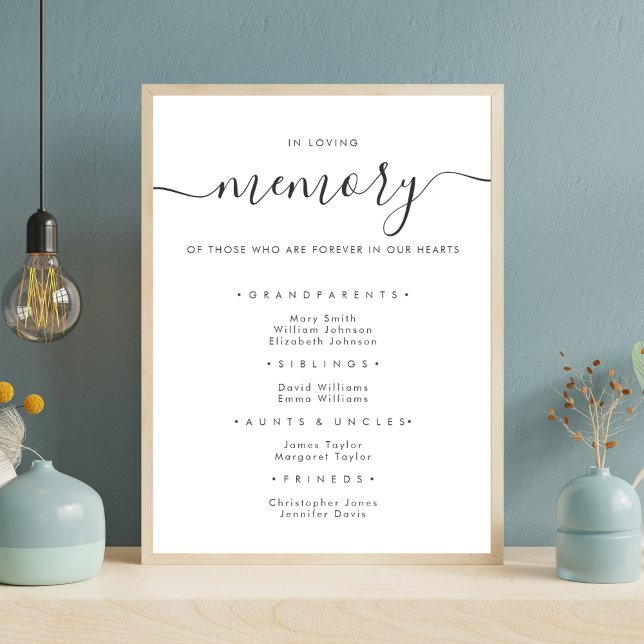 Affiche Symbole Élégant En Mémoire Amoureuse Mariage (Créateur téléchargé)