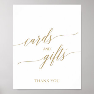 Affiche Symbole Elegant Flat Gold Calligraphie Cartes et C