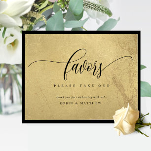 Affiche Symbole élégant Noir et Or Faveurs de mariage