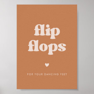 Affiche Symbole élégant rétro Brown sucre Mariage Flip Flo