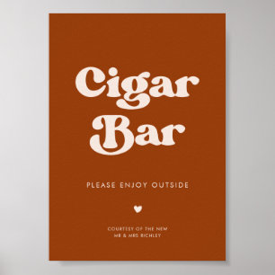 Affiche Symbole élégant rétro Burnt Orange Mariage Cigar B