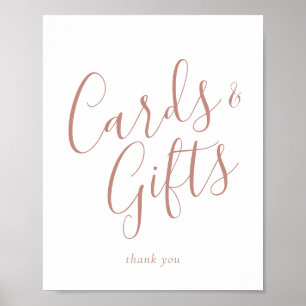 Affiche Symbole élégant Rose Gold Calligraphy Cartes et Ca