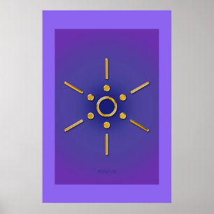 Affiche Symbole Elomin / or bleu violet