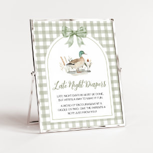 Affiche Symbole En vichy Mallard Duck Baby Late Night Diap