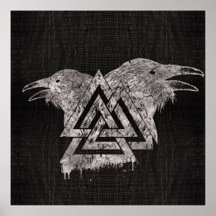 Affiche Symbole et Raven de Valknut