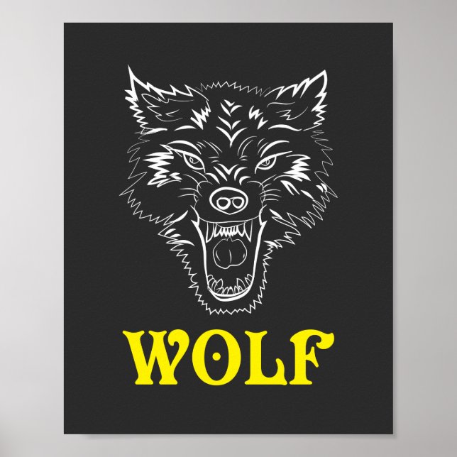 Affiche Symbole et symbole du logo du loup (Devant)