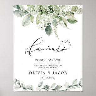 Affiche Symbole Eucalyptus Verdure Foliage Faveurs de mari