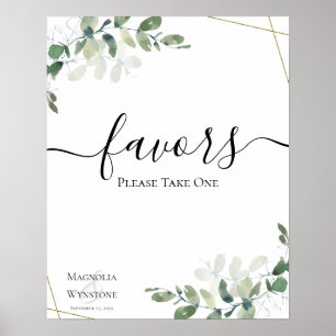 Affiche Symbole Eucalyptus Vert Faveurs de mariage