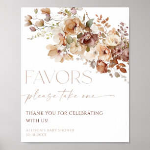 Affiche Symbole favori boho automne brun rustique floral