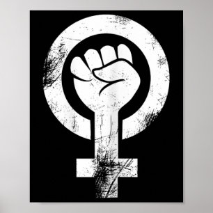 Affiche Symbole féministe de la main féminine résiste au f