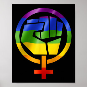 Affiche Symbole féministe Lgbt résister à la fierté Poing 