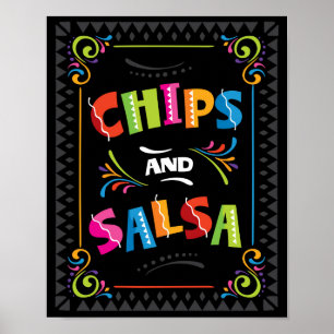 AFFICHE SYMBOLE FÊTE CHIPS ET SALSA