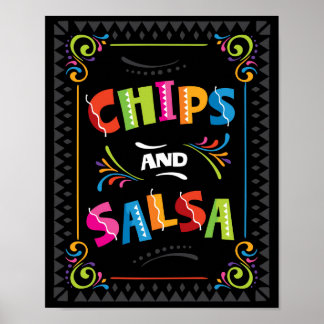 AFFICHE SYMBOLE FÊTE CHIPS ET SALSA