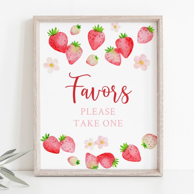 Affiche Symbole Fête d'anniversaire de fraises sauvages (Créateur téléchargé)
