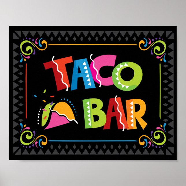 Affiche Symbole Fiesta TACO BAR Party Print (Devant)