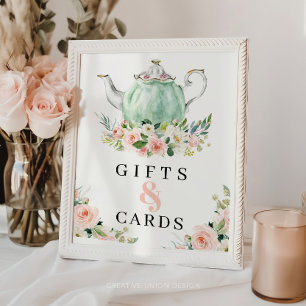 Affiche Symbole Fille Anniversaire Jour Par Thé Cadeaux Et