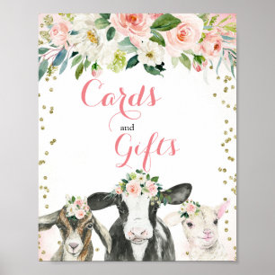 Affiche Symbole Fille d'animal de ferme Cartes et cadeaux