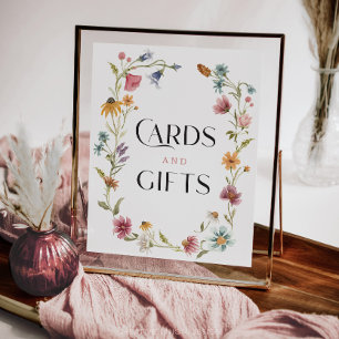 Affiche Symbole fleur sauvage Boho Fêtes des mariées Carte