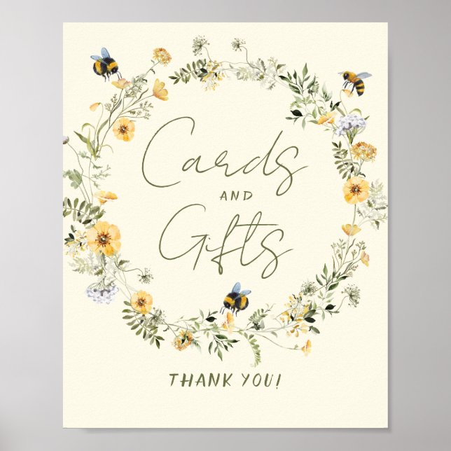 Affiche Symbole fleur sauvage de Fête des mariées d'abeill (Devant)