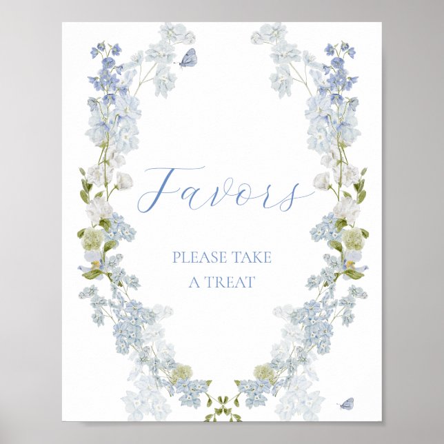 Affiche Symbole Fleurs Bleues Faveurs (Devant)