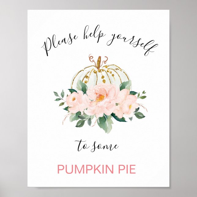 Affiche Symbole Floral Pink Gold Citrouille (Devant)