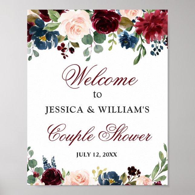 Affiche Symbole Floral Welcome Couple Douche de la marine  (Devant)