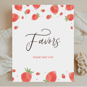 Affiche Symbole Fraise Baby shower Faveurs