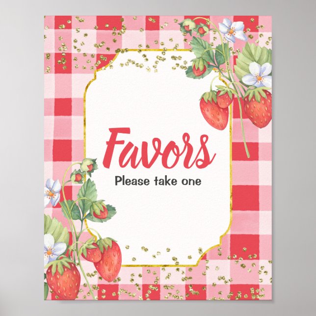 Affiche Symbole Fraise Berry Sweet Watercolor (Devant)