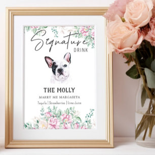 Affiche Symbole français de chien de taureau Signature de 