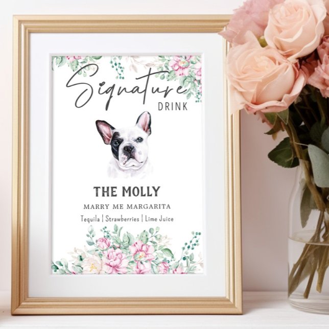 Affiche Symbole français de chien de taureau Signature de  (Créateur téléchargé)