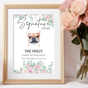 Affiche Symbole français de chien de taureau Signature de
