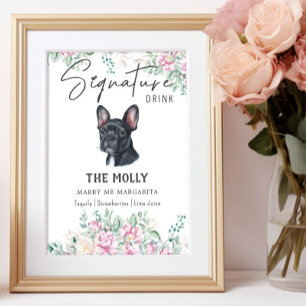 Affiche Symbole français de chien de taureau Signature de