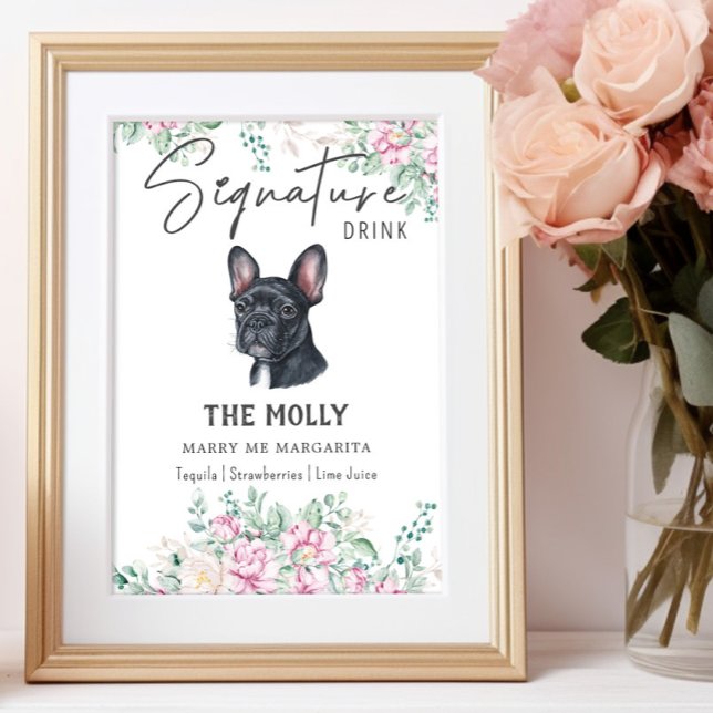 Affiche Symbole français de chien de taureau Signature de  (Créateur téléchargé)