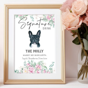 Affiche Symbole français de chien de taureau Signature de