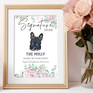 Affiche Symbole français de chien de taureau Signature de