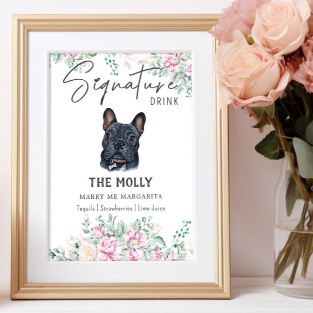 Affiche Symbole français de chien de taureau Signature de  (Créateur téléchargé)