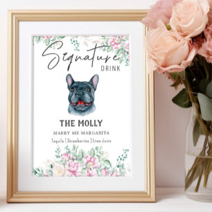 Affiche Symbole français de chien de taureau Signature de