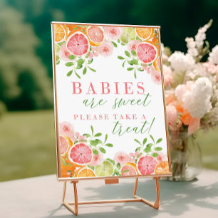 Affiche Symbole Fruits et Fleurs d'agrumes Baby shower Fav
