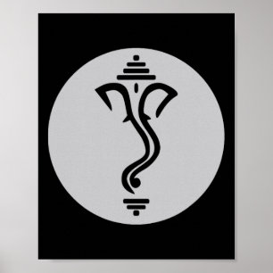 Affiche Symbole Ganesha Méditation Spirituel Inde Yoga