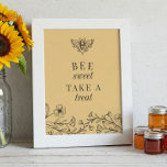 Affiche Symbole Gold Bee Sweet Take a Treat Favors<br><div class="desc">Ajoutez une touche d'élégance à votre célébration avec ce Gold Bee Sweet Take a Treat Favors Sign. Doté d'un motif d'abeilles d'inspiration vintage et d'un accent doré délicat, ce charmant panneau 8x10 est parfait pour les douches nuptiales, les baby showers ou les anniversaires. Son design intemporel complète une variété de...</div>