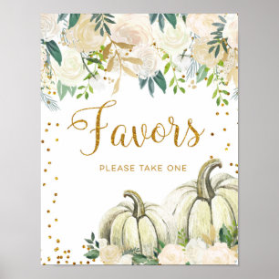 Affiche Symbole Gold et White Citrouille Party Faveurs