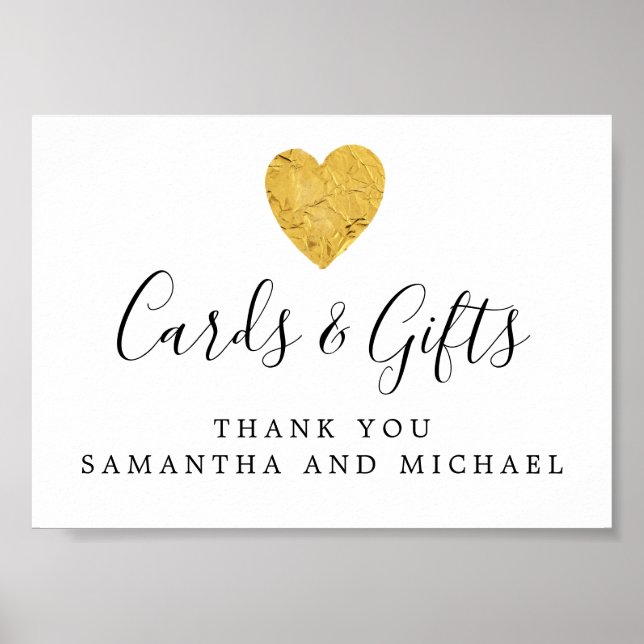 Affiche Symbole Gold Foil Cartes de mariage et cadeaux (Devant)