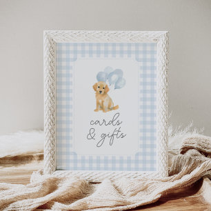 Affiche Symbole Golden Retriever Baby shower cartes et cad
