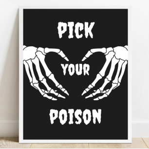 Affiche Symbole Gothique Choisissez votre poison Halloween